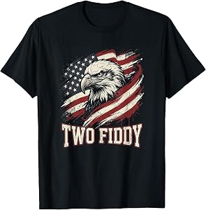 Two Fiddy 2 Fiddy Anniversary 4th of July Patriotic T-Shirt