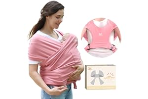 MOMTORY Baby Wraps Carrier, Baby Carrier Newborn to Toddler Newborn Carrier Breathable and Hands Free Baby Sling, Adjustable Infant Carriers Baby Carriers (pink)