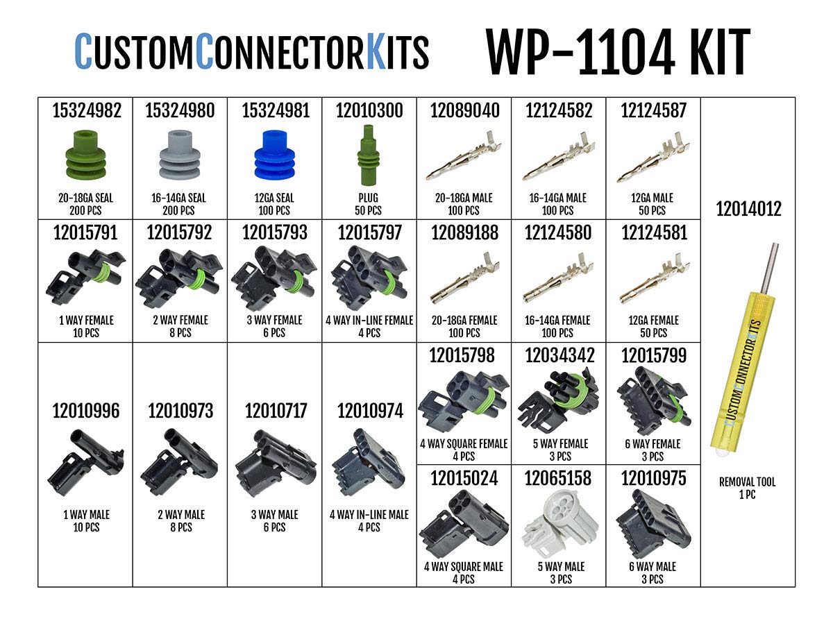 Delphi WeatherPack Connector Kit WP1104 With T18 Sealed Weatherproof