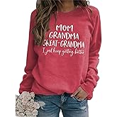 Jtvznmi Great Grandma Sweatshirt for Women Crewneck Casual Pullover Tops Loose Comfy Grandma Gifts Shirts Top Sweatshirts