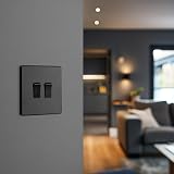 BG Electrical Double Wall Light Switch 2 Way Matt Black Evolve PCDMB42B 20A 16AX view 7