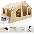 Coody | Rbm Outdoors Koala/Hub/Octopus Inflatable Tents for Camping with Stove Jack, 2/8/10 Person Luxury Canvas Blow Up Tent, 2 Room, Easy Setup Casa de Campaña, Large Inflatable House with Pump
