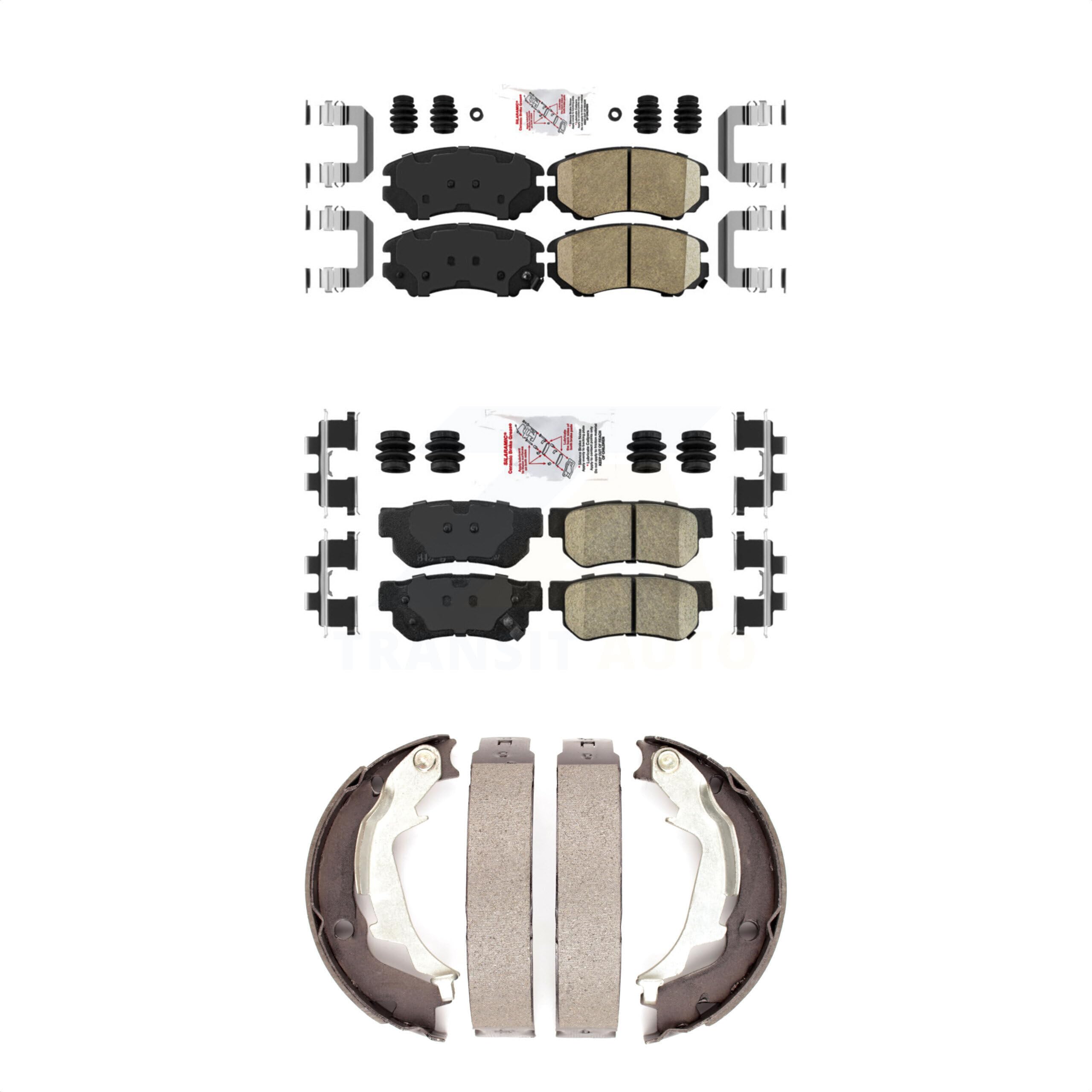 Transit Auto Front Rear Ceramic Disc Brake Pads Kit