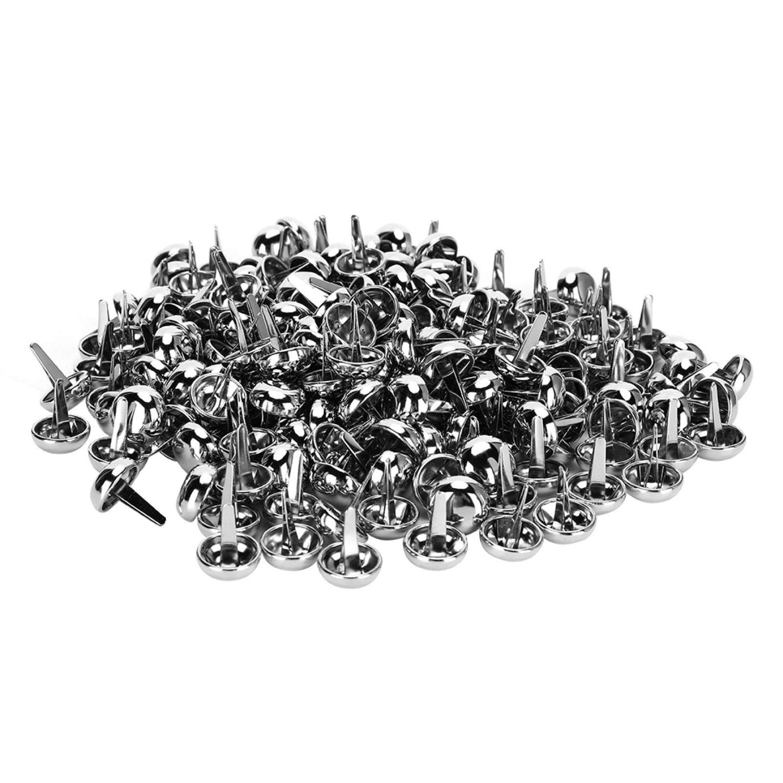 Bottom Studs Rivets Metal Light Golden Flat Feet Studs Purse Accessories Press Studs Snap Fasteners No Sewing Clothing Snaps Button for Fabric, Leather Craft Shoes Handbag