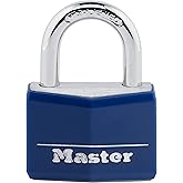 Master Lock Blue Vinyl Covered Aluminum Keyed Padlock, Small Lock for Gym or School Locker can be Used Indoors or Outdoors, 142DCM