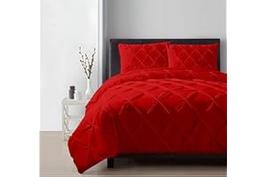 SAFERAY GREEN Luxury Sateen Duvet Cover - 100% Organic Cotton, Twin/Twin XL Size 68x90 in Red with Extra-Long Corner Ties and Zipper Closure| Best Luxury Comforter Cover (Red)