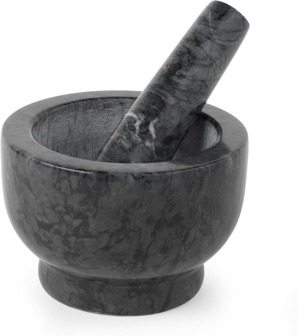 Salter Marble Pestle and Mortar Set Black – Hand Grind Spices & Herbs
