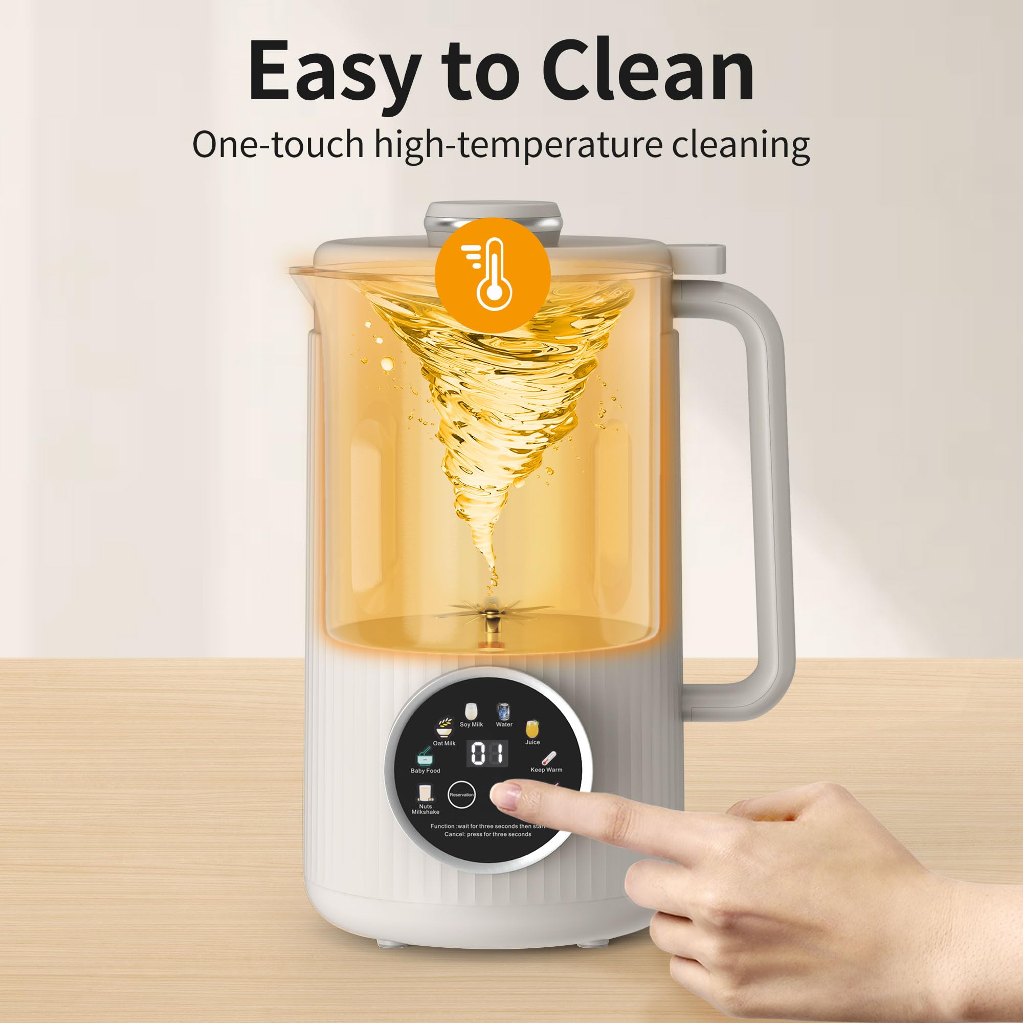 VBGK Licuadora automática para hacer leche de nueces 8 en 1 con 20 cuchillas, 40 oz de coco casero, soja, avena, almendras, leches a base de plantas y bebidas no lácteas con inicio retardado de 18 horas/mantener caliente/hervir agua/autolimpieza