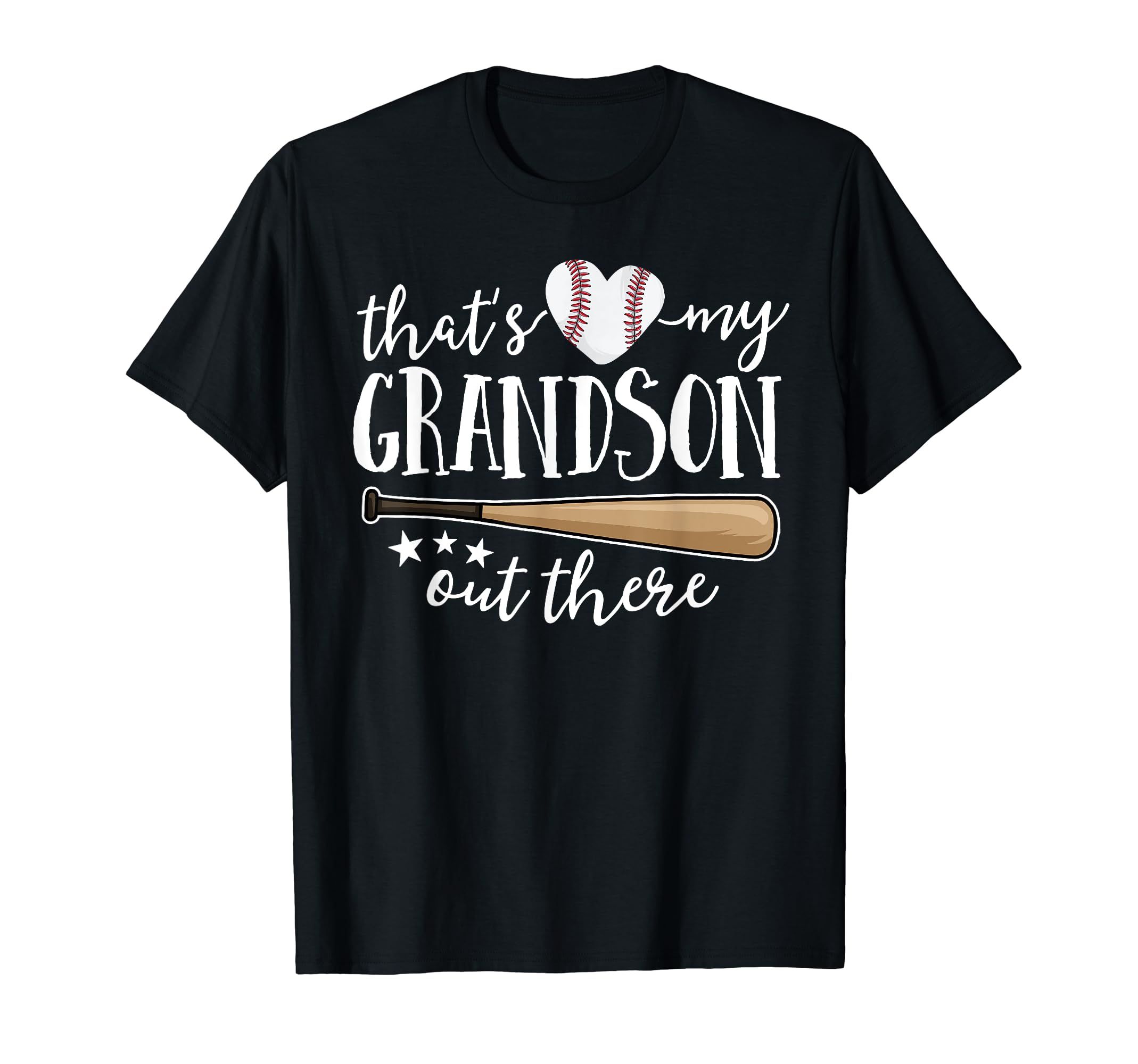 Outfield Shirt Shack That's My Grandson Out There Gift Women Baseball Grandma T-Shirt