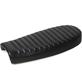 DKMOTORK Motorcycle Brat Seat, Cafe Racer Flat Saddle Seat Black | Subframe Modification is Required, Vintage Style