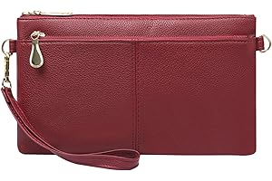 YAPAIOU Leather Wristlet Clutch Wallet Purses For Women,Women's Triple Zip Cell Phone Bags Small Crossbody Bag