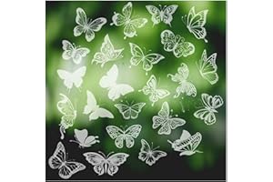 Window Stickers for Birds, 24 pcs Butterfly Window Clings Anti Collision Birds Deterrents for Outside Glass Door Decals to Pr