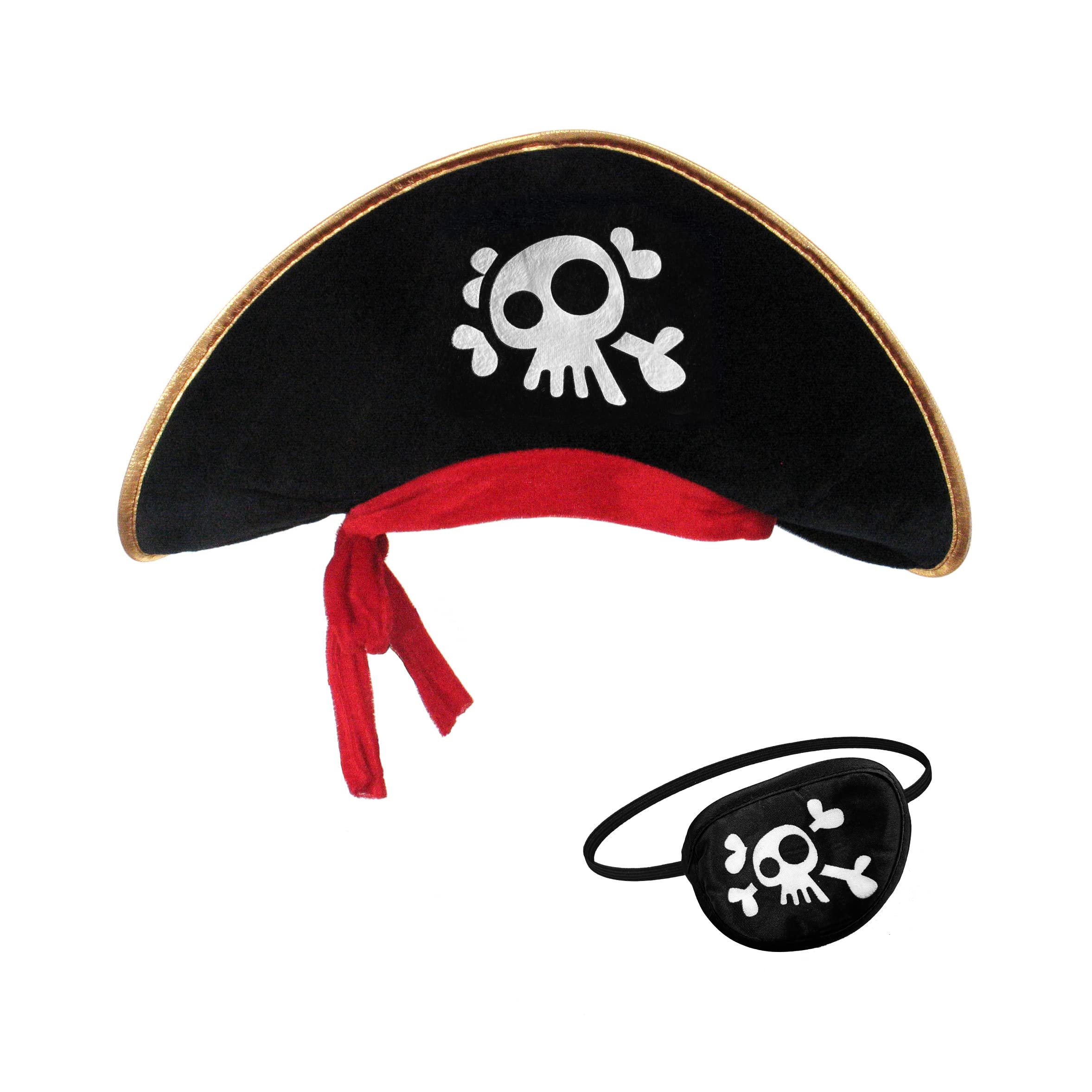 papapanda Pirate Hat Eye Patch for Kids and Adults Captain Costume (for Adults)