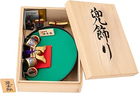 Amazon Smileまーけっと 兜飾り 兜 五月人形 陶器 コンパクト ミニ 収納 収納ケース 桐箱 出世兜 平飾り 錦彩 名前札 S Ku 名入れ おもちゃ おもちゃ