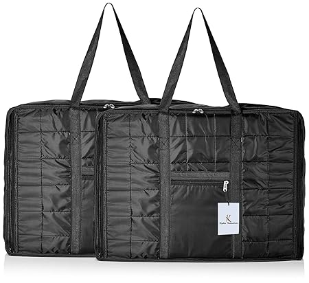 Kuber Industries Jumbo Attachi Bag in Soft Parachute Material, Blanket Cum Suitcase Bag, Storage Bag Set of 2 Pcs