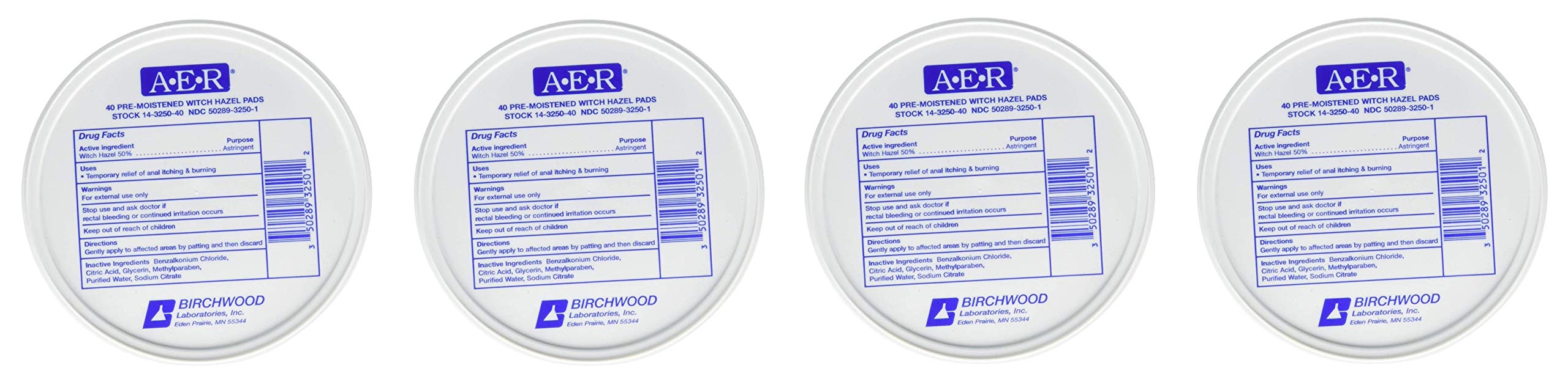 Birchwood LaboratoriesA-E-R Pre-Moistened Witch Hazel Pads, 80 Count (Four Pack)