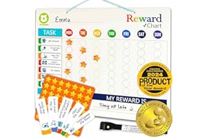 QUOKKA Magnetic Chore Chart for Kids- Reward Chart for Kids Behaviour on The Wall - Daily Routine Chart for Children - Chores