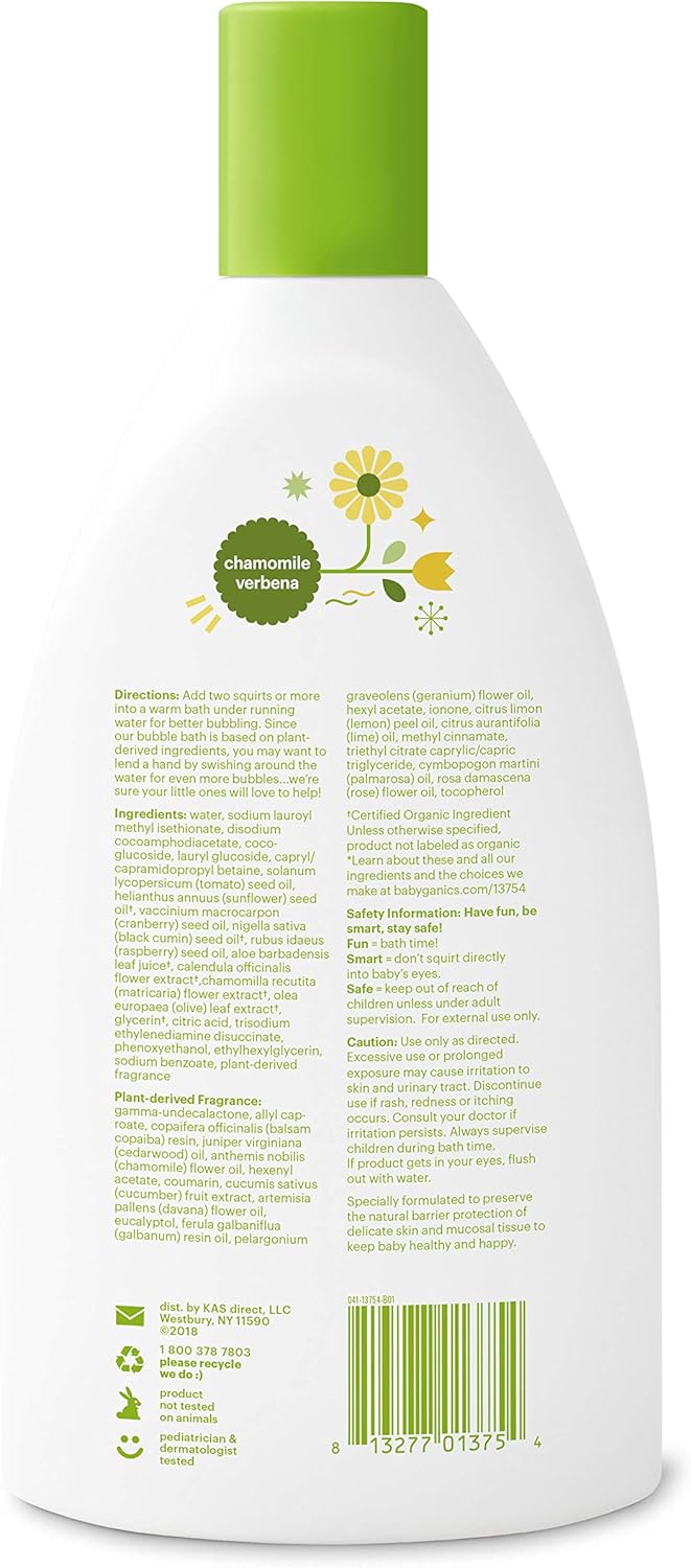 Babyganics Bubble Bath, Chamomile Verbena, 20oz, 2 Pack, Packaging May Vary: Health & Personal Care