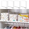Yieach Acrylic Shelf Divider for Closet Organization - Clear Dividers for Wood Shelves, Purse and Sweater Organizer,Ideal for Cabinets and Bedroom Clothes Separation,Closet Storage Solutions,Pack 4
