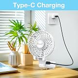 VersionTech Handheld Fan Portable USB Rechargeable 3 Speeds Foldable White view 8