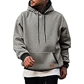 JMIERR Men's Cotton Casual Hoodies Sweatshirts Fashion Long Sleeve Drawstring Fleece Pullover Hoodie with Pockets