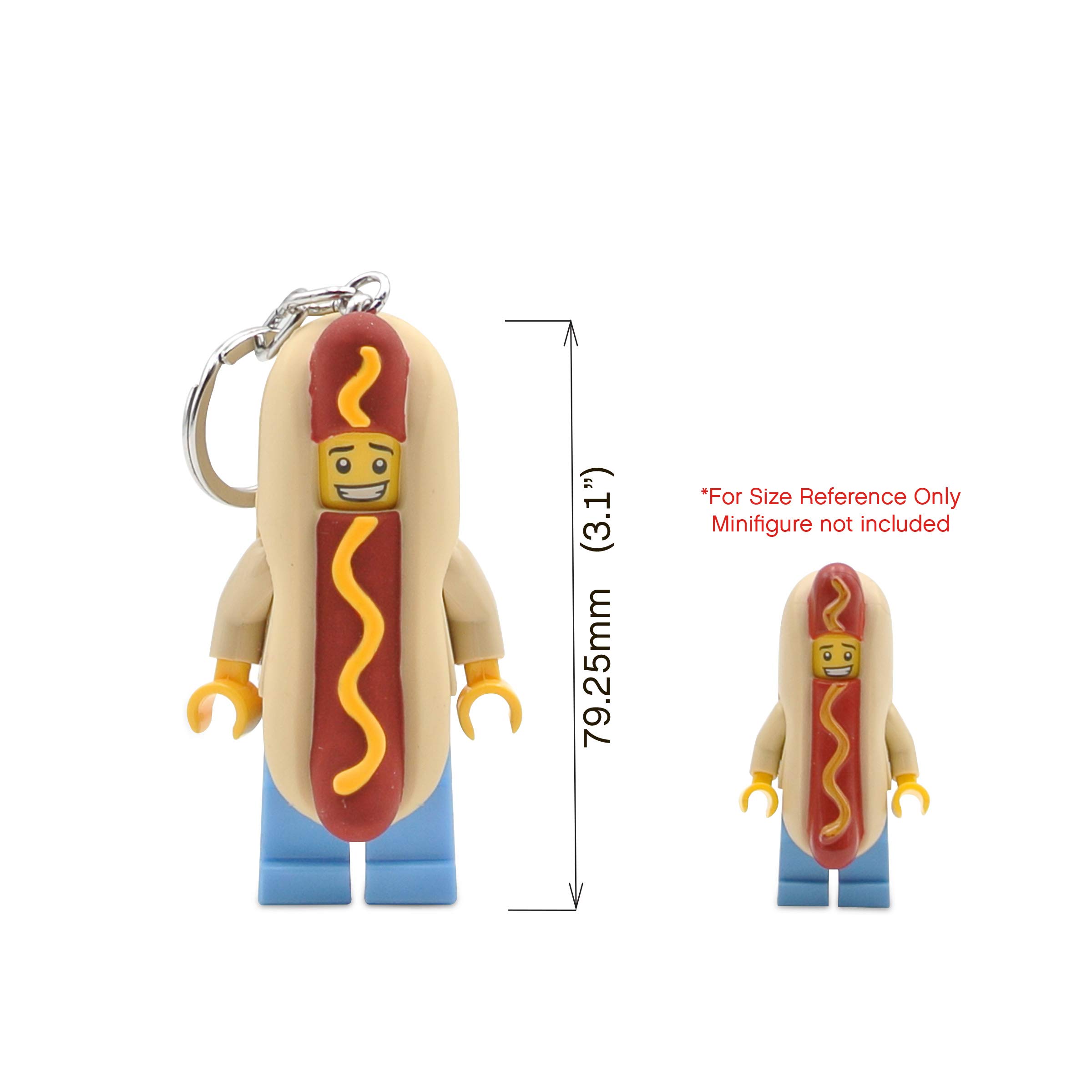 LEGO Minifigures Large 3 Inch Tall Figure Keychain Light - Hot Dog Man (KE119H)