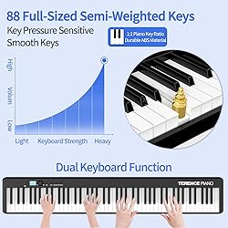 Folding Piano Keyboard, 88 Keys Full Size