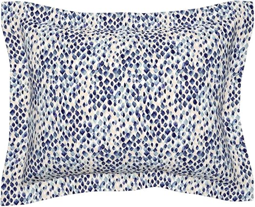 Amazon Com Roostery Abstract Blue Flanged Pillow Sham Indigo Rain