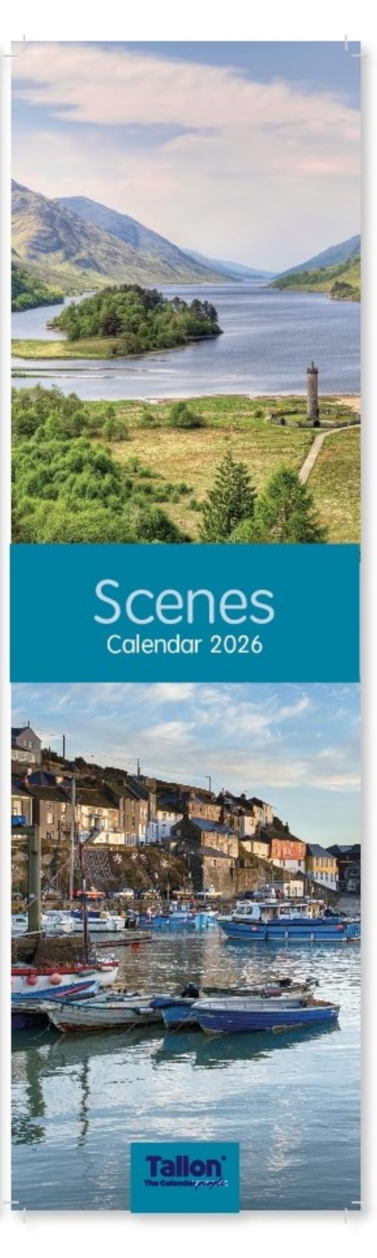 2026 Super Slim Month To View Spiral Bound Photo Wall Calendar (Scenes)