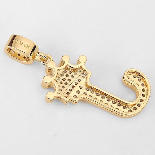 UALGL A-Z Letters Necklace Crown Necklace for Men Women 18K Gold