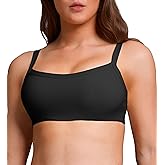 Unthewe Square Neck Padded Sports Bras for Women Supportive Adjustable Strapes Yoga Workout Crop Top