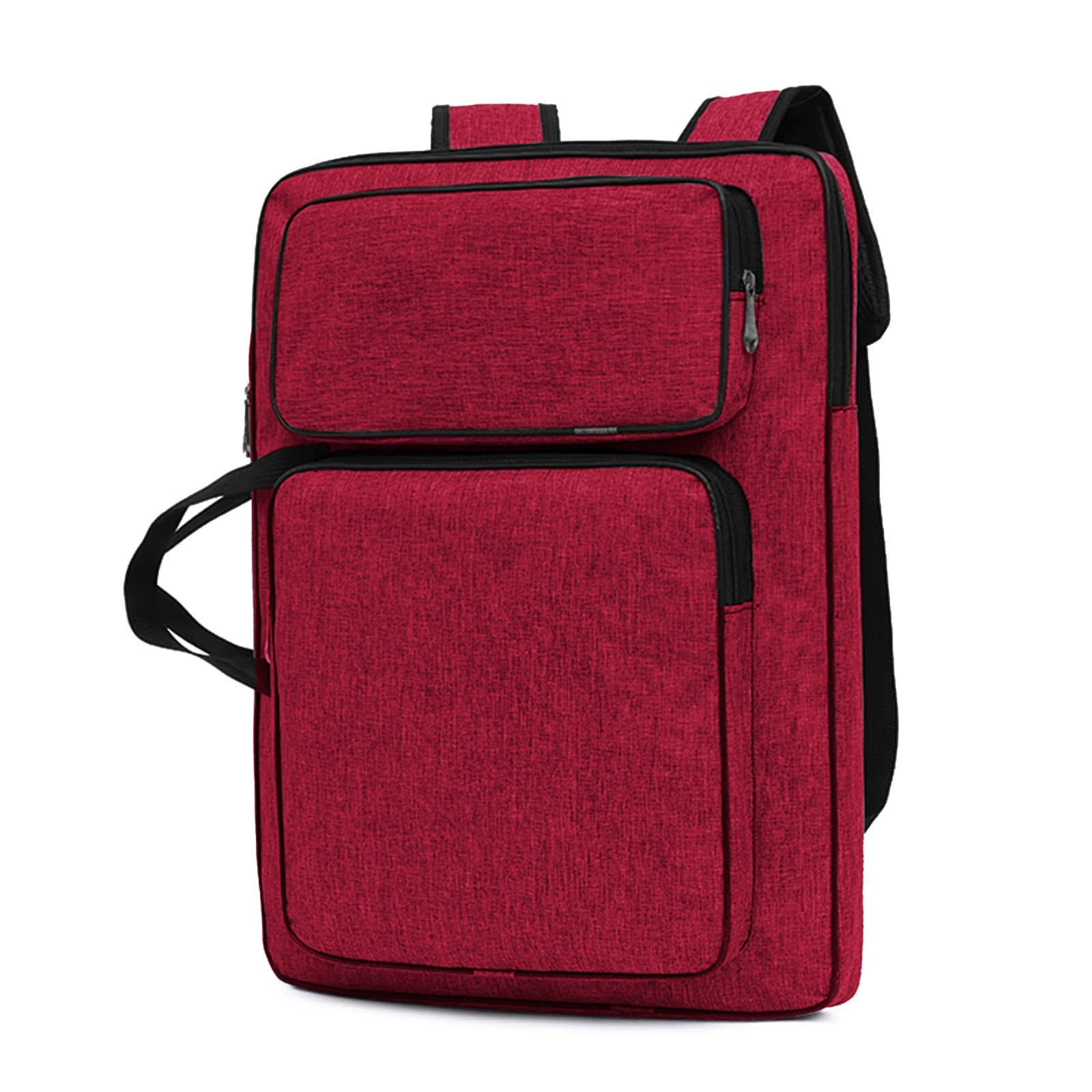 IBLUELOVER Art Portfolio Case A3 Artist Drawing Board Bag Waterproof Art Carrying Bag Portable Sketch Pad Storage Bag Artist Folder Case Tote Bag Shoulder Bag for Palette Paints Brushes Pencils (Red)