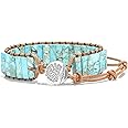 sedmart 7 Chakra Bracelets for Women with Real Stones Leather Wrap Healing Bead Bracelet Women Men Boho Friendship Jewelry