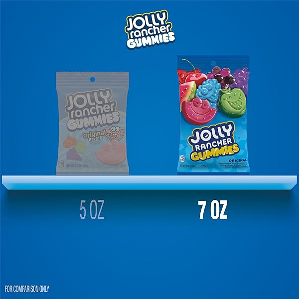 JOLLY RANCHER GUMMIES ASSORTED FRUIT FLAVORED CANDY BAG, 7 OZ
