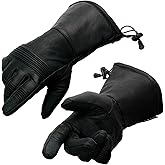 Milwaukee Leather Men's Leather Gauntlet Lined Motorcycle Hand Gloves