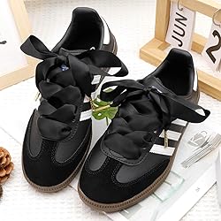 WEGOODZF Ribbon Satin Sneakers Shoelaces: 2 Pair