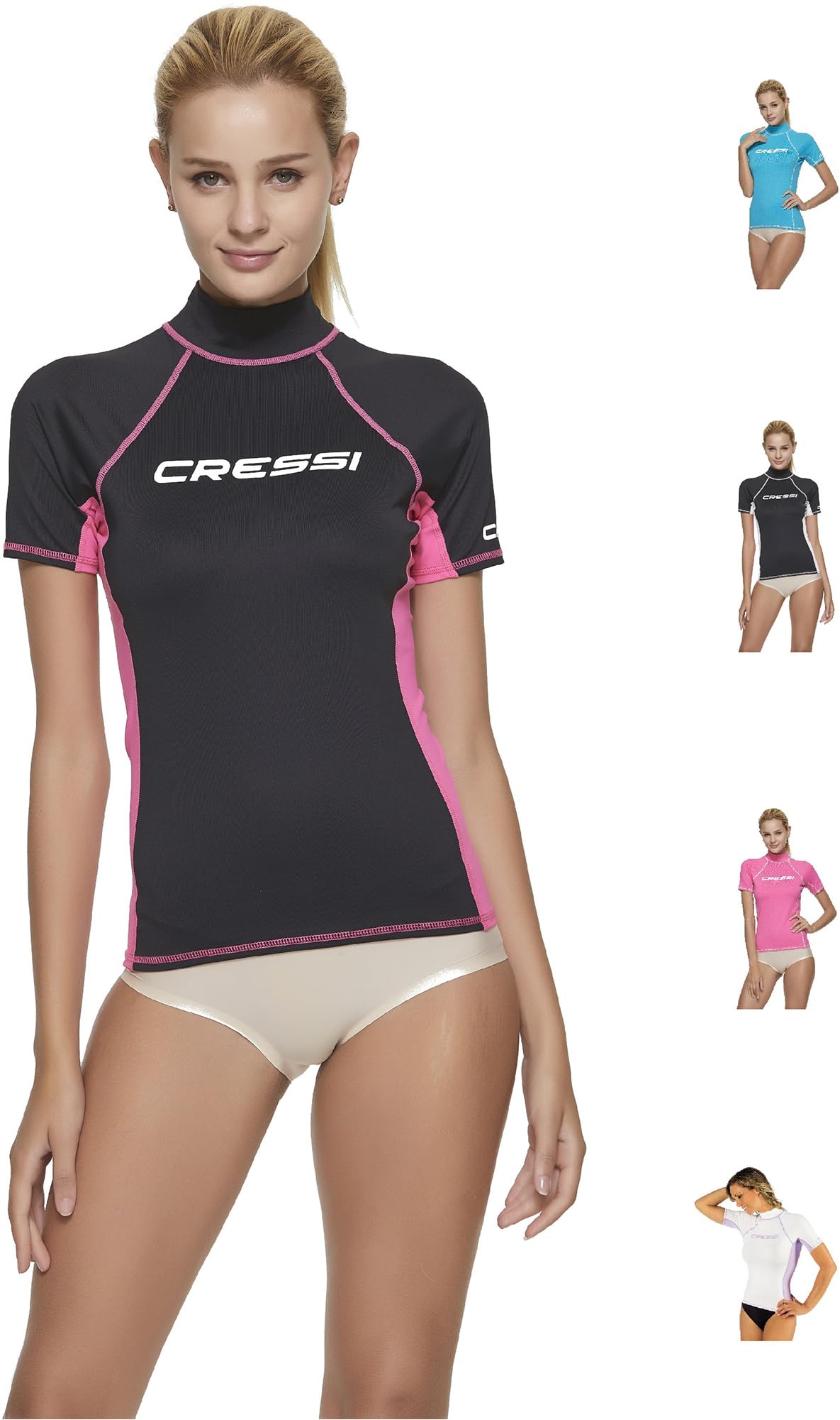 Cressi Women's Rash Guard, Black Pink, XS UK