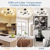 ANWIO Black 4 Light Sputnik Ceiling Chandelier with E27 Base view 5