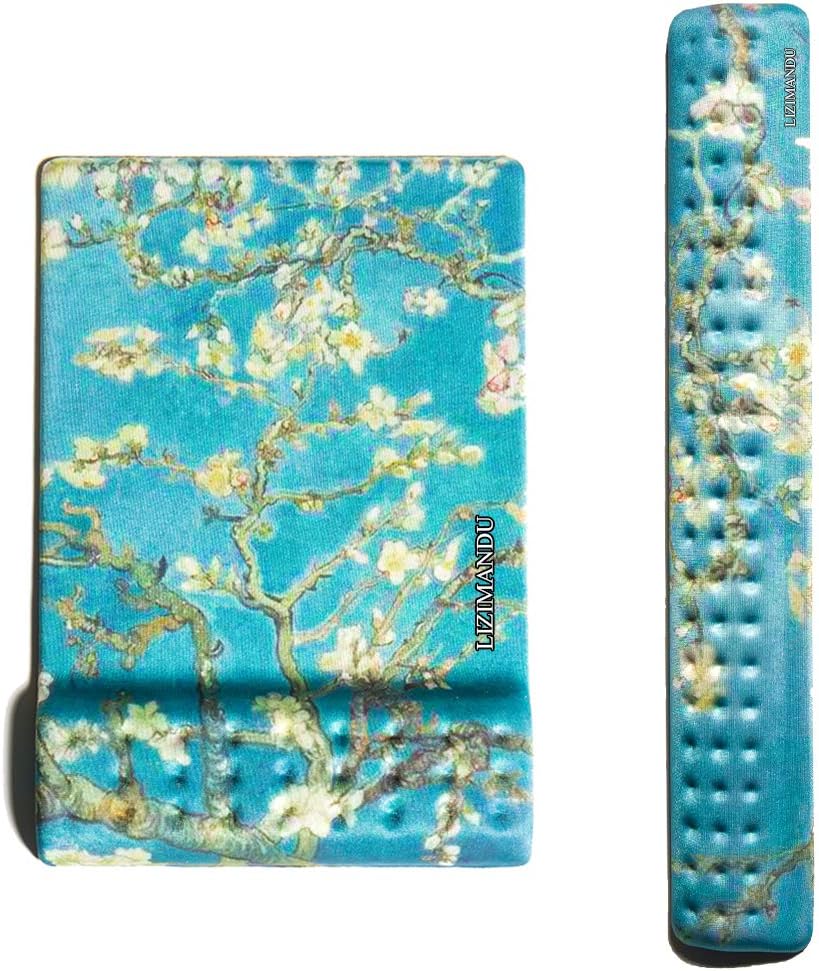 Cheliz Memory Foam Non Slip Mouse Pad Wrist Rest - Durable & Comfortable & Lightweight for Easy Typing & Pain Relief-Ergonomic Support (2-Peach Blossom)