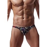 Newsywell Mens Cotton Thongs T-Back Low Rise Bikini Briefs Underwear