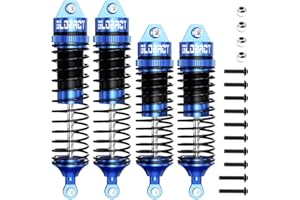 AIYIHOBBY Aluminum RC Oil Shocks Adjustable Front & Rear Shocks for 1/10 Slash 2WD/4x4 Stampede Rustler Bandit Hoss F-150 Upgrade Parts Replace 5862 (4PCS Blue)