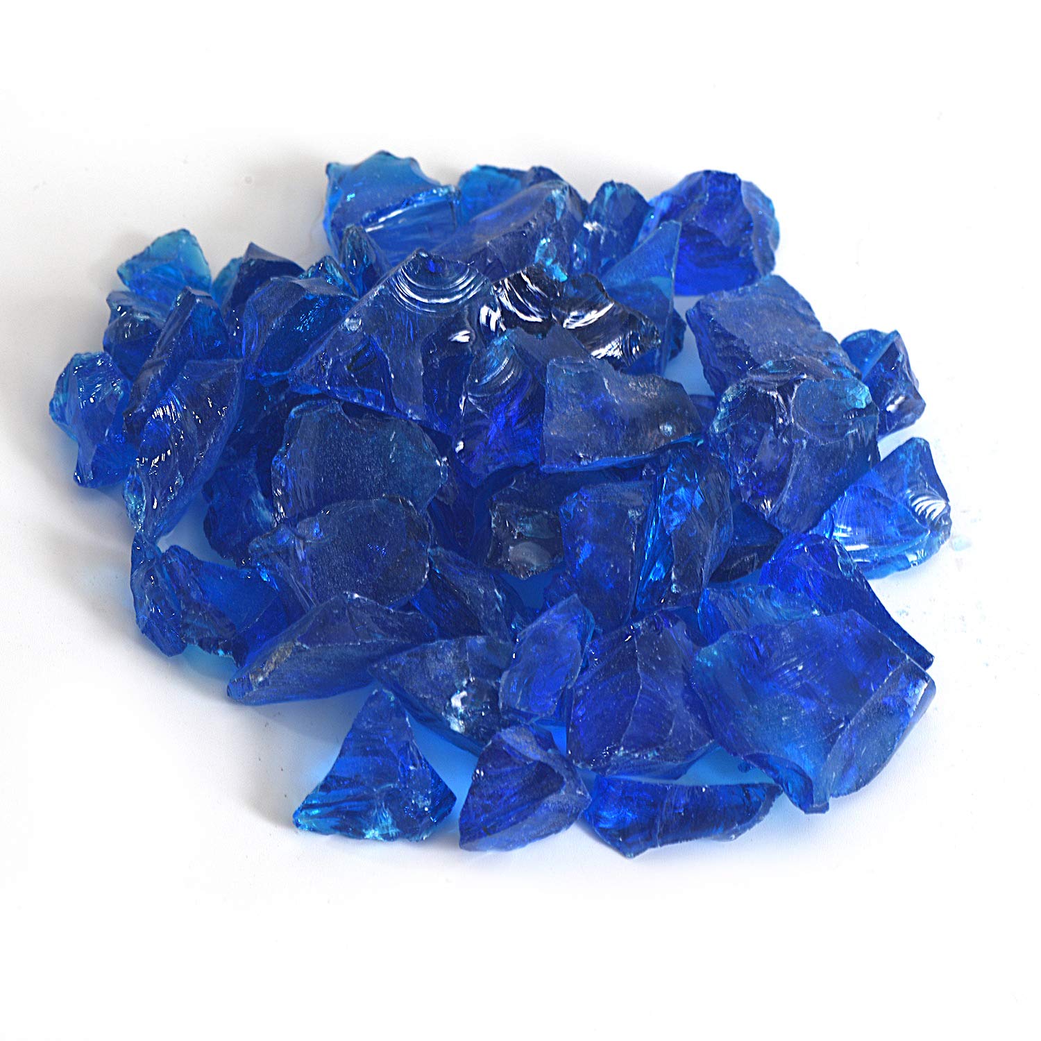 Shiny Stone High Luster Reflective Fire Glass Gravel, Fire Drops, 1-2cm, 540g/1.19lb (Aquamarine) for Fire Pit, Fish Tank, Aquarium, Garden