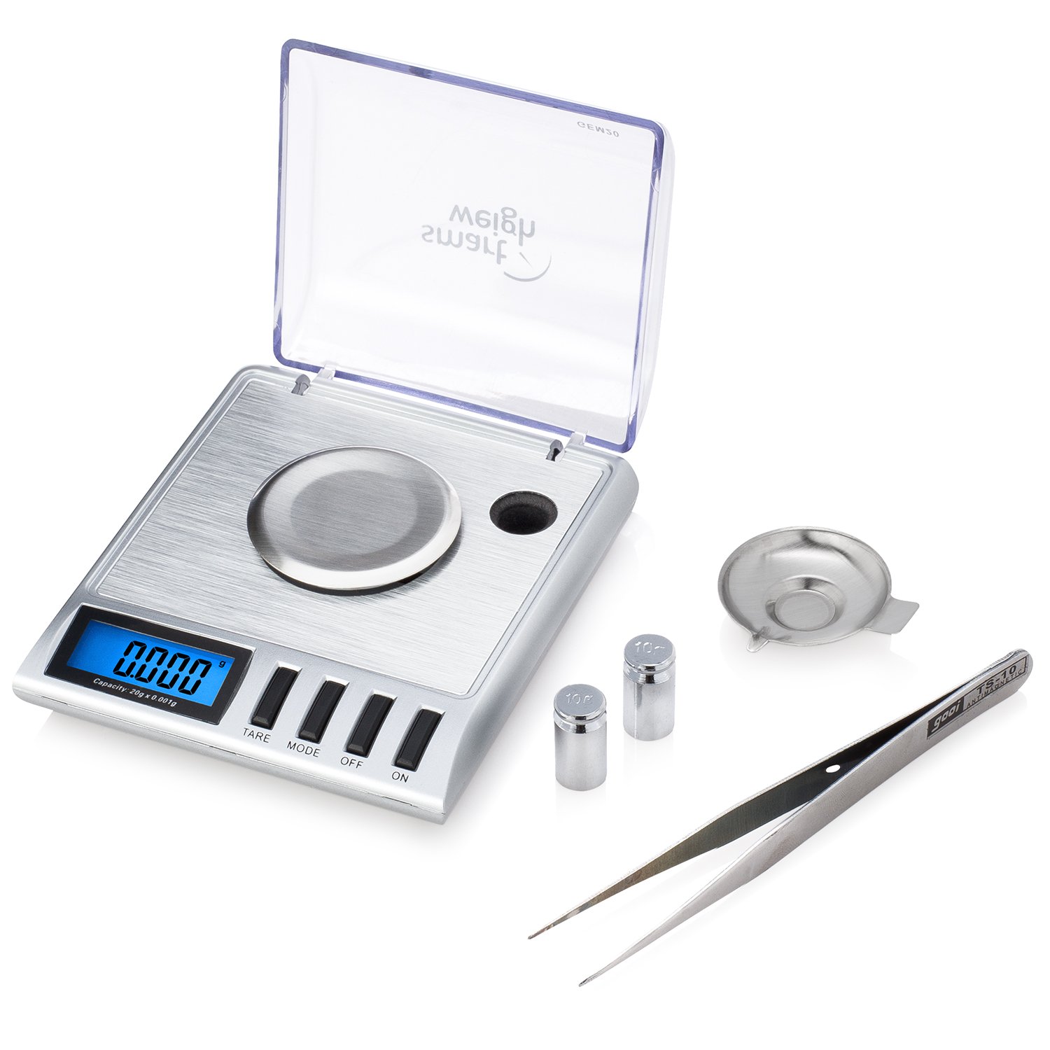 Smart Weigh GEM20 High Precision Digital Milligram Jewelry Scale, 20 x