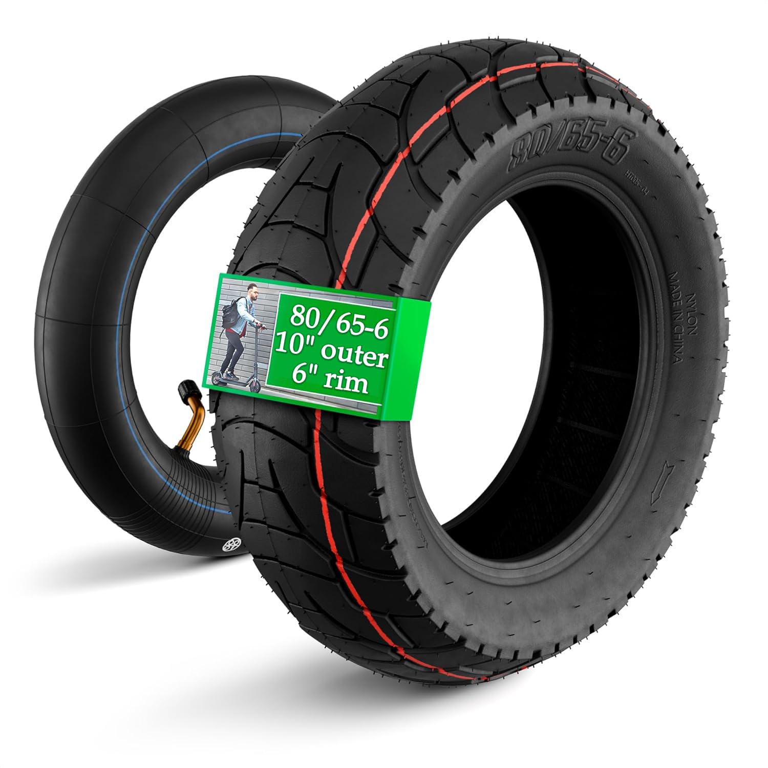 Photo 1 of 80/65-6 Scooter Tire Tube - 10x3" Electric Scooter Tire Replacement with Rugged Tread that Suitable for All Seasons and Resistant to Punctures - For Smooth and Quiet Riding on any Terrain