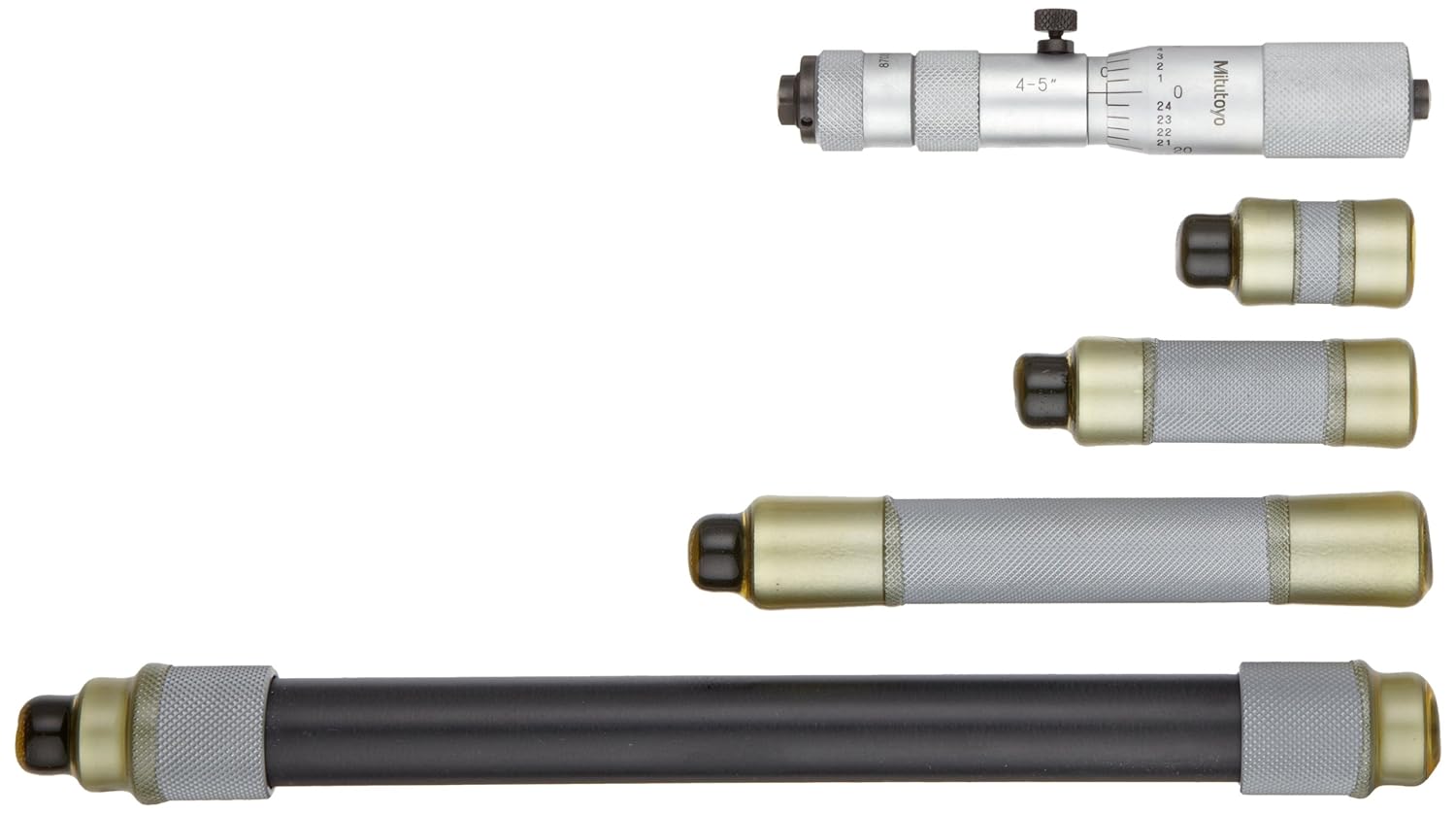 Mitutoyo 139182 Tubular Vernier Inside Micrometer, Extension Pipe Type, 484" Range, 0.001