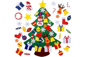 YEAHBEER Felt Christmas Tree for Kids,3.2FT DIY Christmas Tree with 30 Detachable Christmas Ornaments,Xmas Gifts, Hanging Decorations