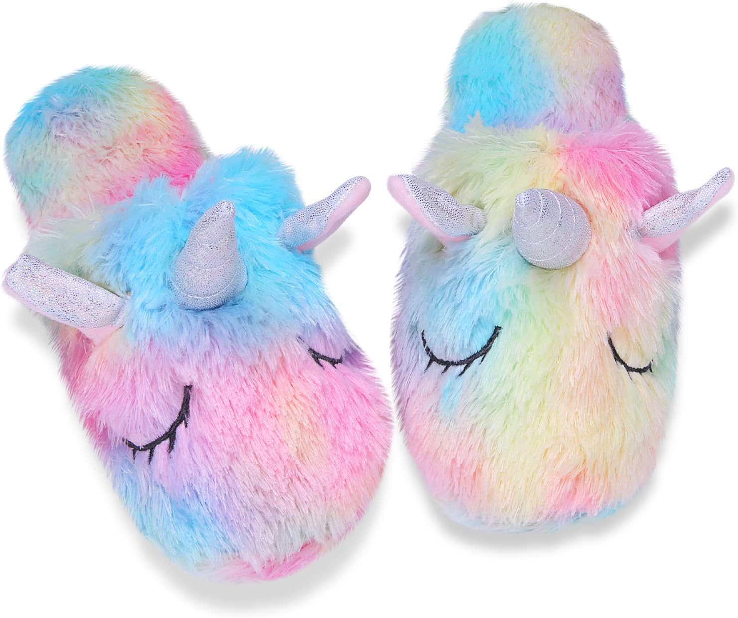 HOMDUS Kids Cute Unicorn Household Slippers Anti-Slip Indoor Home Winter Slippers for Girls and Women