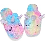 HOMDUS Kids Cute Unicorn Household Slippers Anti-Slip Indoor Home Winter Slippers for Girls and Women