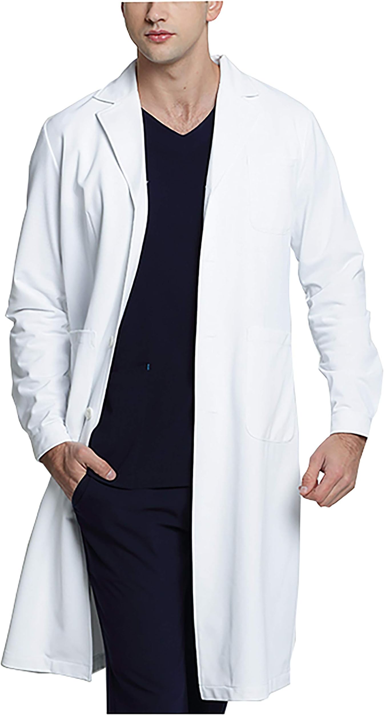 WWOOLab Coat Men White Uniforms Work Coat Fabric Upgrade