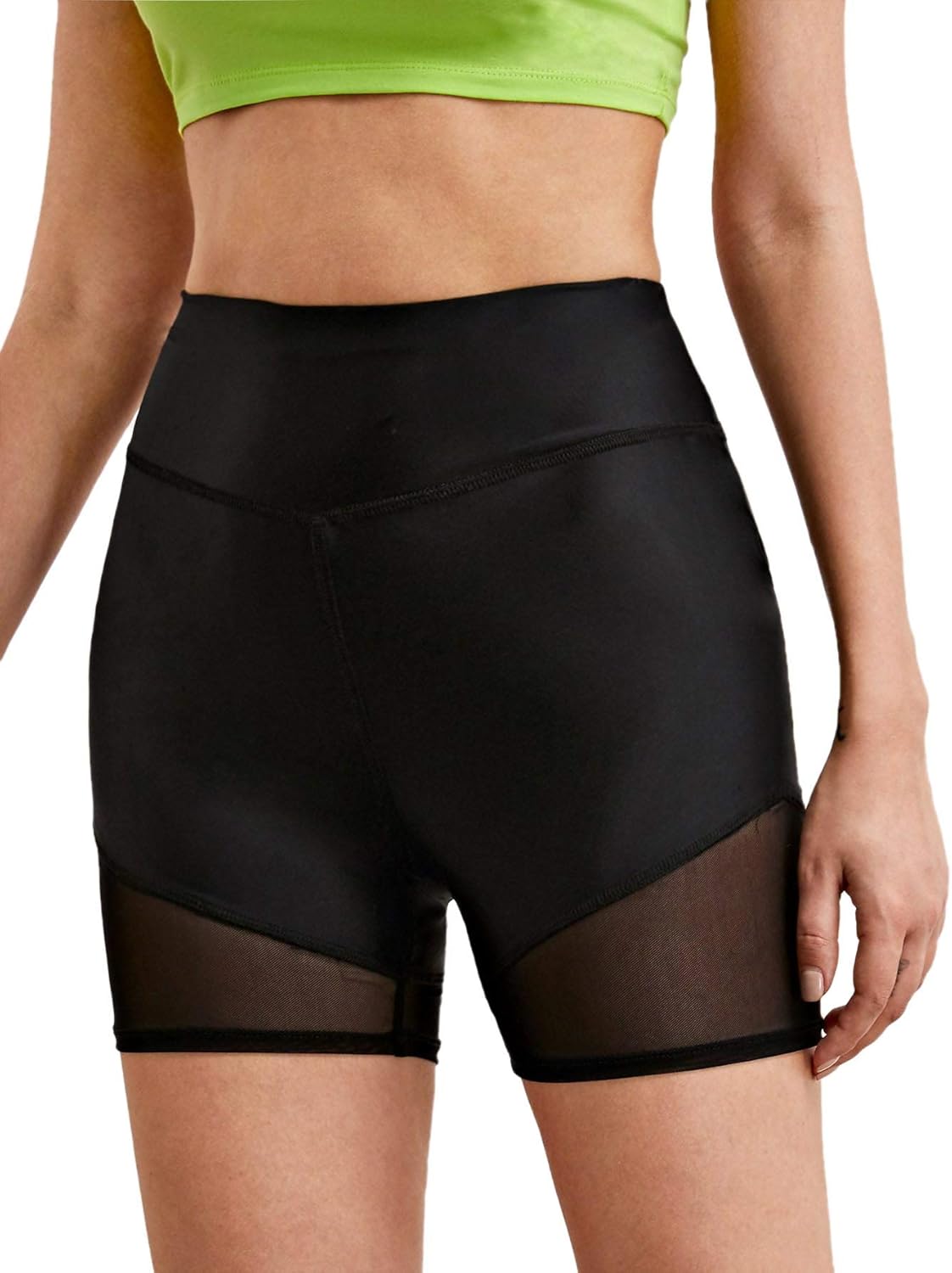 black mesh bike shorts